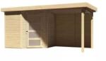 Karibu fából készült kerti ház KARIBU SCHWANDORF 3 + menedékház hátsó fallal 240 cm (9210) natur (LG3893)