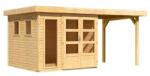 Karibu fa kerti ház KARIBU LAHAR 3, 5 + menedékhely 240 cm (12132) natur (LG4421)