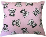  Pamut kispárna huzat - 40x50 cm / rózsaszín pöttyös panda maci mintás