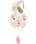  Lufi csokor kislány születésnapjára, Hold, 7db, latex, fólia