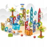 Magical Mágneses Építőkockák 3D, 104db-os szett, golyópálya (Klocki magnetyczne konstrukcyjne)