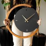 Artepera Ceas de perete Decorativ Moon Time Wooden Metal, Negru, 48x48 cm (507ATP1514)