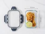  Caserola alimentara din sticla cu capac etans, 370ml