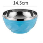  Bol bucatarie din inox cu capac, albastru deschis, 15 cm