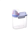  Cutie alimentara pentru cereale, transparenta, design compact, capac etans prevazut cu cana de masurare integrata, 1.5 L