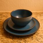  Set vesela 18 piese, pentru 6 persoane, Ceramica, design modern, culoare Bleumarin Serviciu de masa