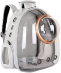  Rucsac transport animale cu greutate maxima 6.5 kg, hublou transparent, buzunar lateral, gri