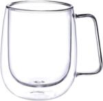  Cana din sticla borosilicata cu pereti dubli