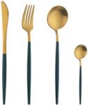  Set 4 tacamuri din otel inoxidabil, Auriu si Verde Tacam