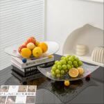  Tava servire din plastic, model texturat, forma triunghi, Transparent, 30 x 6 cm Tava