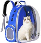  Rucsac transport animale cu greutate maxima 6.5 kg, hublou transparent, buzunar lateral, albastru
