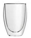  Pahar din sticla cu pereti dubli, termorezistent, 350 ml Pahar