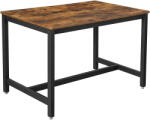 Brius Masa de bucatarie pentru 4 persoane, cadru metalic, stil industrial, 120x75x75 cm, maro rustic (EZ-KDT75X)
