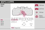 MERITOR set placute frana, frana disc MERITOR Brake Pad kit MDP5104PPR (MDP5104PPR)