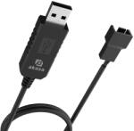 Akasa - Cablu convertor de tensiune step-up de la 5V la 12V CC pentru USB la ventilator PC cu 3 și 4 pini (AK-CBFA10-60BK)