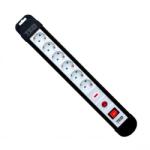 TED Electric Prelungitor cu Protectie, 10 Metri cu 6 Prize Schuko, Cablu 3x 1.5mm, Culoare Negru, Putere 3680W 16A, TED Electric TED000941 (A0059021)
