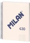 MILAN Тетрадка 1918, А4, малки квадратчета, твърда корица, със спирала, 80 листа, бежова (57143E80BG)