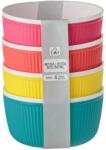 Welora Csíkos mintás tálak, műanyag, 4 db, 520ml űrtartalom, többszínűek (JM1237323)