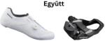 SHIMANO Cipő Országúti Rc300 Férfi Fehér 42 + Pedál Spd-Sl Pdrs500 Stoplival