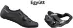 SHIMANO Cipő Országúti Rc300 Férfi Fekete 43 + Pedál Spd-Sl Pdrs500 Stoplival