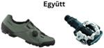 SHIMANO Cipő Mtb Xc300 Férfi Oliva 45 + Pedál Spd Pdm520 Fekete Stoplival