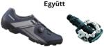SHIMANO Cipő Mtb Xc300 Férfi Tengerészkék 43 + Pedál Spd Pdm520 Fekete Stoplival