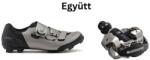 SHIMANO Cipő Mtb Xc5 Ezüst 45 + Pedál Spd Pdm540 Fekete Stoplival
