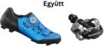SHIMANO Cipő Mtb Xc502 Férfi Kék 48 + Pedál Spd Pdm540 Fekete Stoplival