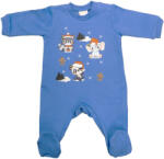 Asti Belül bolyhos hosszú ujjú baba rugdalozó karácsonyi mintával