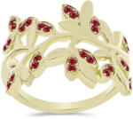  Arannyal Bevont Ezüst Gyűrű Fenséges Vörös Moissanite-tal, Y60846/57