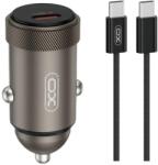 XO CC70 autós töltő PD 30W 1×USB-C + USB-C - USB-C kábel (Fekete)