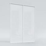  Tolóajtós szekrény, 265 x 150 cm, 2 db fehér fényes üveg