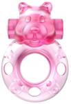 Baile Inel de Penis cu Vibratii Bear Cock Ring, TPR, Roz Inel pentru penis