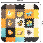 KIK Covoraș de joacă puzzle din spumă / covoraș de joacă pentru copii, 25 bucăți colorate, 114cm x 114cm x 1cm (IKO-5903039732995)
