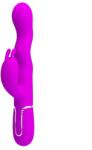 Pretty Love Vibrator Iepuras Laursen, 7 Moduri Vibratii, 4 Moduri Ondulare, Silicon, USB Magnetic, Mov, 24.9 cm Vibrator