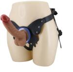 Pretty Love Strap-on Harness Briefs Wells, Fixare cu Ventuza, Dildo din Silicon, Natural, 20.6 cm