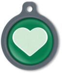 Blucky Heart Dark Green Dog Tag large - dogshop