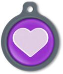 Blucky Heart Purple Dog Tag large - dogshop