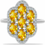  Ezüst Gyűrű Ural Citrinnel és Fehér Topázzal, Y59940/57