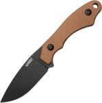 KUBEY TLB Blackwash 14C28N , Brown Micarta, Kydex Sheath KU467D (KU467D)