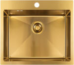 Laveo MALAWI arany színű beépíthető inox mosogató szifonnal, 50x58x20 cm (SLM_G10T) - watermarkt