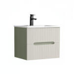 Leziter Trent 60 dulap de baie inferior cu chiuvetă ceramică (2 sertare) verde-alb (TRENT60AZF)