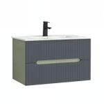 Leziter Trent 80 dulap de baie inferior cu chiuvetă ceramică (2 sertare) verde măslin-gri antracit (TRENT80AZANTSZ)
