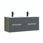 Leziter Trent 120 dulap de baie inferior cu chiuvetă ceramică (2 sertare) verde măslin-gri antracit (TRENT120AZANTSZ)