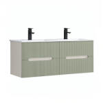 Leziter Trent 120 dulap de baie inferior cu chiuvetă ceramică (4 sertare) alb-verde (TRENT120AFZ)