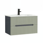 Leziter Trent 80 dulap de baie inferior cu chiuvetă ceramică (2 sertare) gri antracit-verde-oliv (TRENT80AANTSZZ)