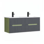 Leziter Trent 120 dulap de baie inferior cu chiuvetă ceramică (2 sertare) verde fistic-gri antracit (TRENT120AVZANTSZ)