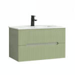 Leziter Trent 80 dulap de baie inferior cu chiuvetă ceramică (2 sertare) verde măslin verde fistic (TRENT80AZVZ)