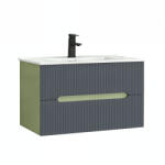 Leziter Trent 80 dulap de baie inferior cu chiuvetă ceramică (2 sertare) verde fistic-gri antracit (TRENT80AVZANTSZ)