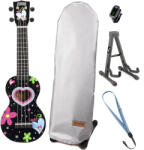 Mahalo Soprano Ukulele SET Heart Black Сопрано укулеле (<![CDATA[MA1HE-BK-SET]]>)
